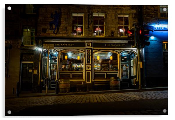 Waverley Bar, Edinburgh  Acrylic by Steven Lennie
