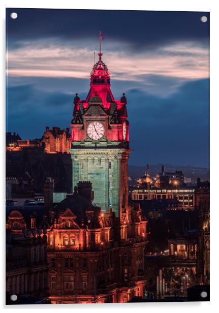Edinburgh Nights Acrylic by Steven Lennie