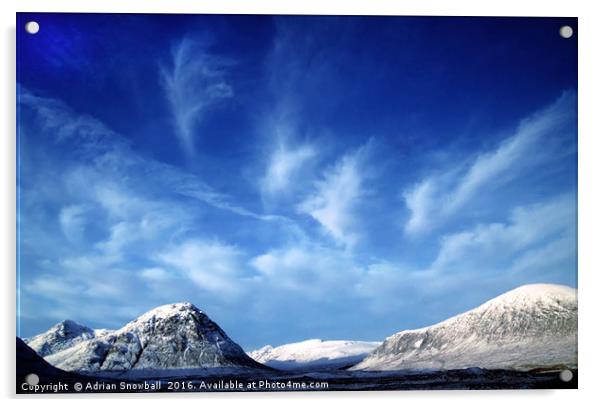 The Buachaille Etive Mor in Glencoe Acrylic by Adrian Snowball