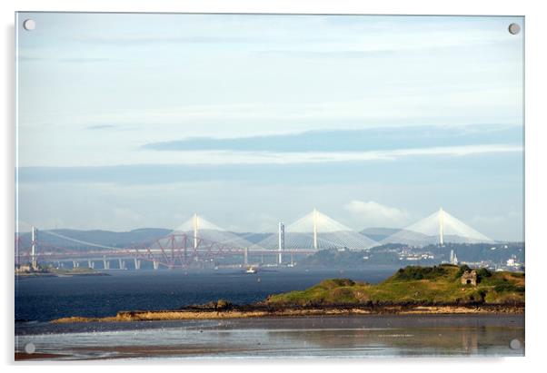 The Queensferry Crossing Acrylic by Adrian Snowball