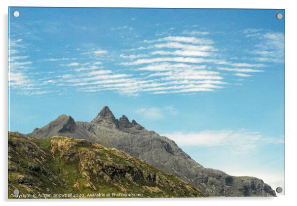 Sgùrr nan Gillean and Pinnacle ridge Acrylic by Adrian Snowball