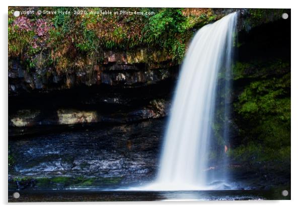 Sgwd Gwladus waterfall or Lady Falls in the Brecon Acrylic by Steve Hyde