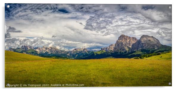 Dolomite Panorama  Acrylic by Viv Thompson