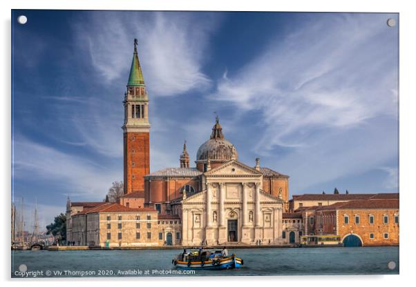 The San Marco Bell Tower Acrylic by Viv Thompson
