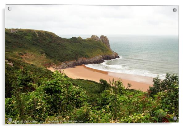 Tor bay on the Gower. peninsular Acrylic by Paul Clifton