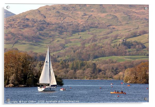 Sailing on Windermere Acrylic by Paul Clifton