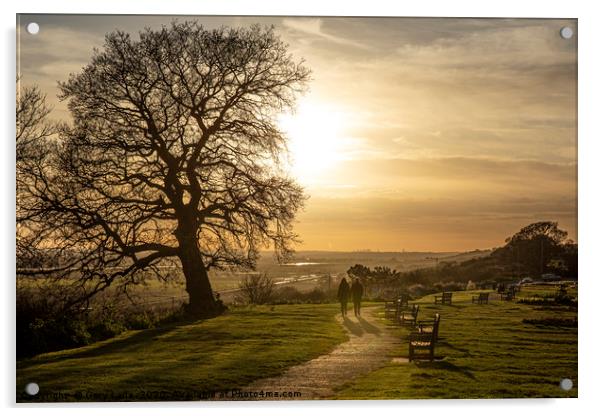 Sunset Walk with glorious views Acrylic by Gary Lane