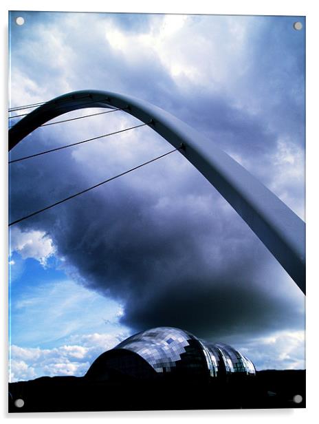 Tyne - Sage Millennium Bridge and Cloud  Acrylic by David Turnbull