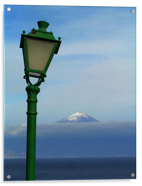 Spain - Pico del Teide from La Gomera 2  Acrylic by David Turnbull
