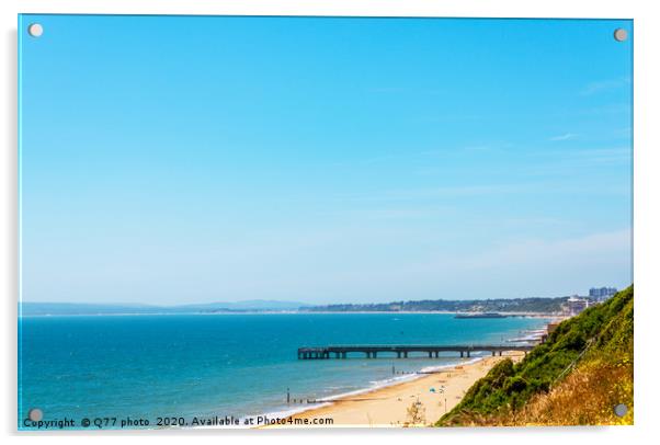 Sandy beach and blue ocean, beautiful sunny day, p Acrylic by Q77 photo
