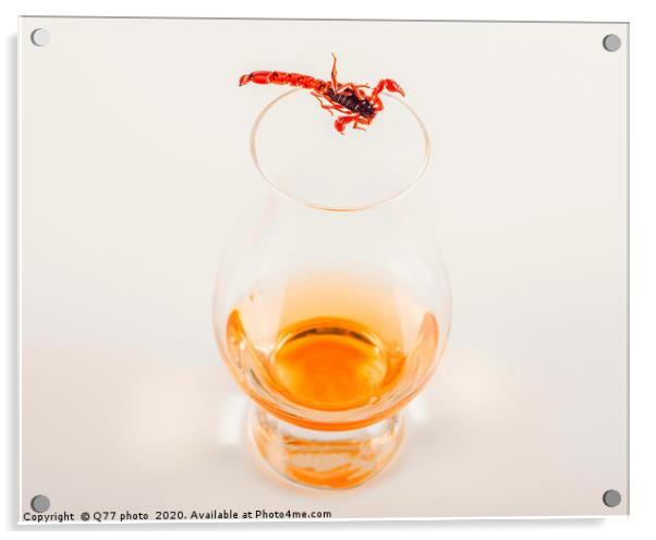 single malt tasting glass with scorpion, single ma Acrylic by Q77 photo