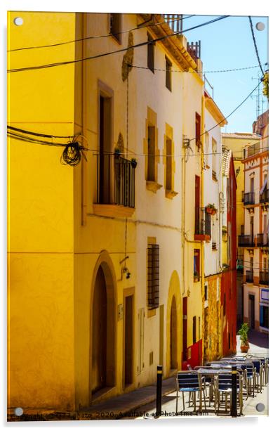 beautiful, picturesque street, narrow road, colorf Acrylic by Q77 photo