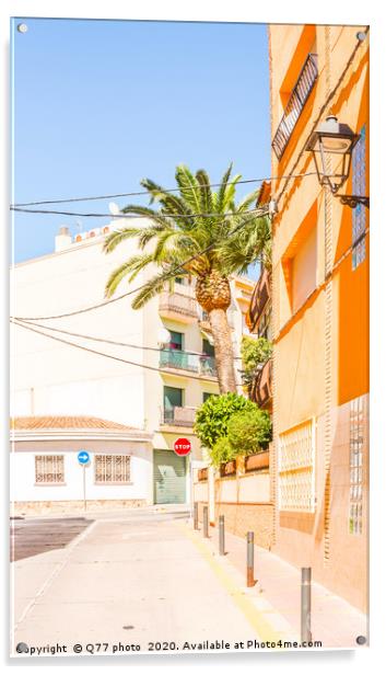 beautiful, picturesque street, narrow road, colorf Acrylic by Q77 photo