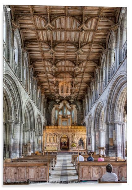 Inside St David's Cathedral Acrylic by Rick Lindley