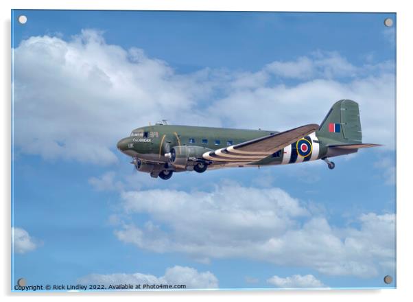 BBMF Dakota  Acrylic by Rick Lindley