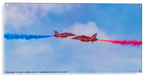 The Red Arrows Synchro Pair Acrylic by Rick Lindley