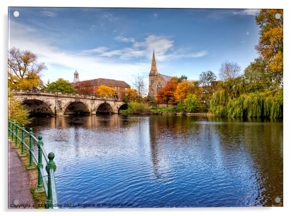 The English Bridge Shrewsbury  Acrylic by Rick Lindley