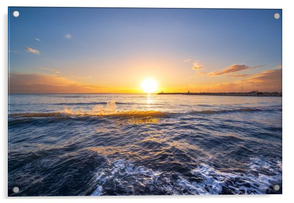 Sunrise over sea Acrylic by Jordan Jelev