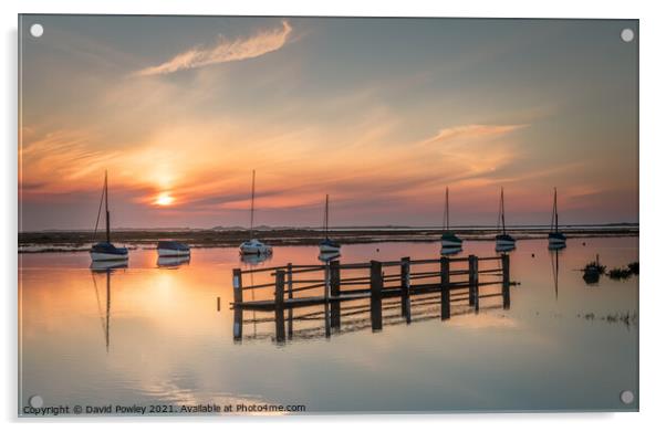 High Tide Sunset at Blakeney North Norfolk Acrylic by David Powley