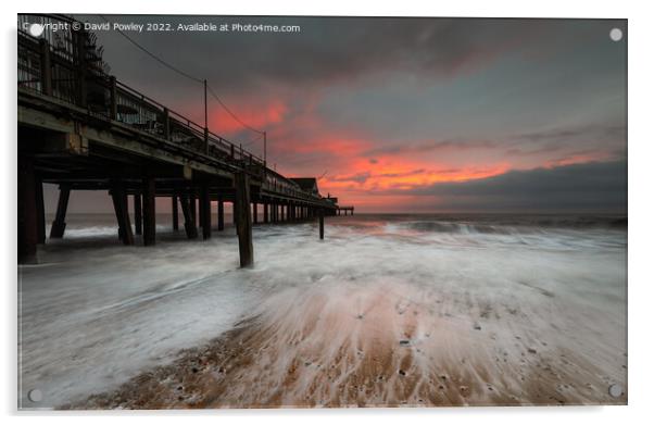 Sunrise over Southwold Pier 31/12/21 Acrylic by David Powley