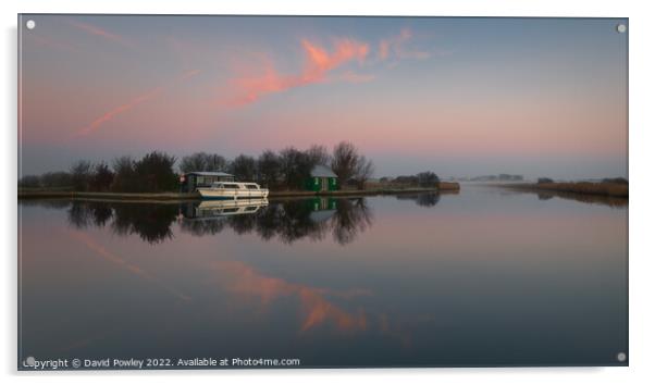 Dawn Reflections at Thurne Acrylic by David Powley