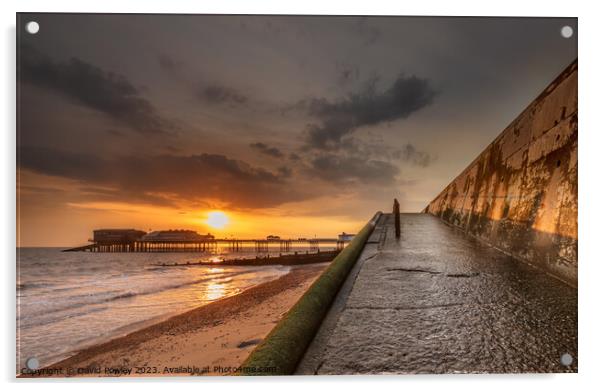 Cromer Seafront Sunrise Acrylic by David Powley
