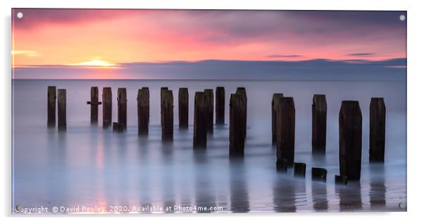 Sunrise on Lowestoft Beach Suffolk Acrylic by David Powley