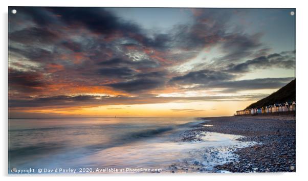 Dawn sky over Cromer Beach Acrylic by David Powley