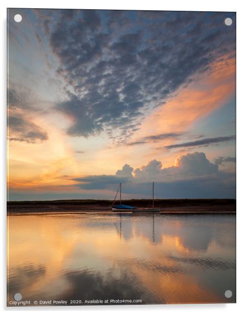 Evening colour in the sky at Burnham Overy Staithe Acrylic by David Powley