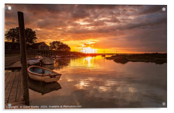 Blakeney Harbour Sunset Norfolk Acrylic by David Powley