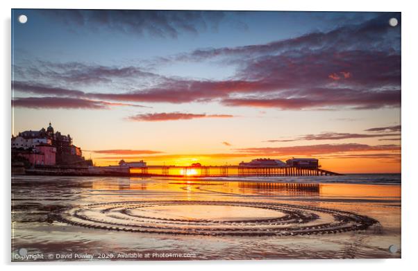 Low tide sunset on Cromer beach Acrylic by David Powley