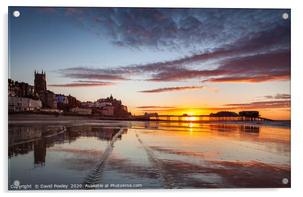 Serene Cromer Pier Sunset  Acrylic by David Powley