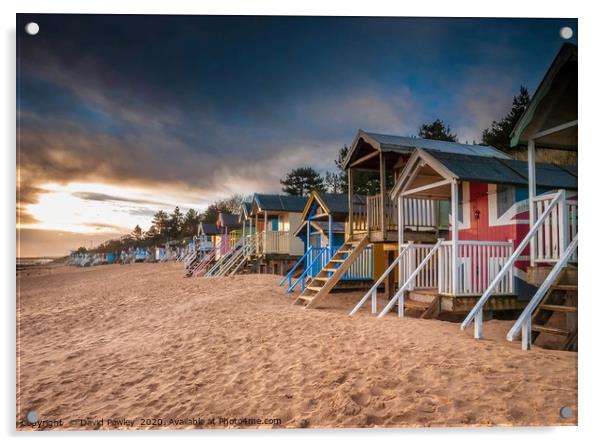 Wells beach huts at dawn Acrylic by David Powley