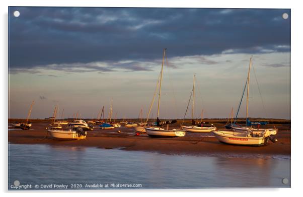 Waiting for the tide at Brancaster Staithe Acrylic by David Powley