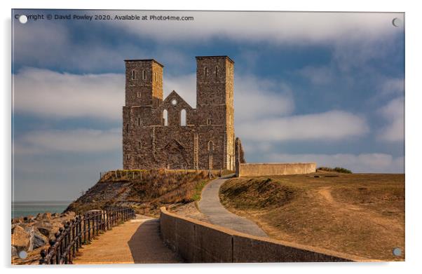 Sunlight on the Reculver Towers Acrylic by David Powley
