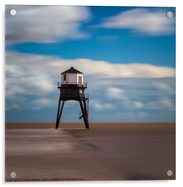 Dovercourt Lighthouse Essex Acrylic by David Powley
