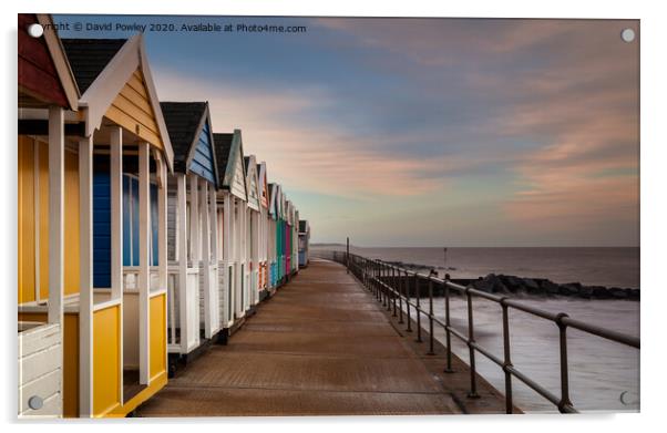 Southwold Beach Huts at Dawn Acrylic by David Powley