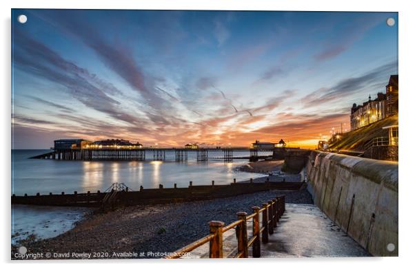 November dawn over Cromer Pier Norfolk Acrylic by David Powley