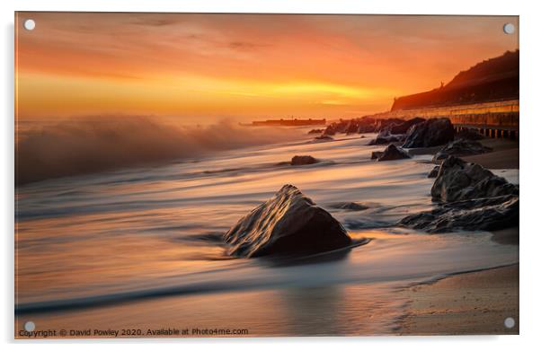 Cart Gap Beach Sunrise Norfolk Acrylic by David Powley