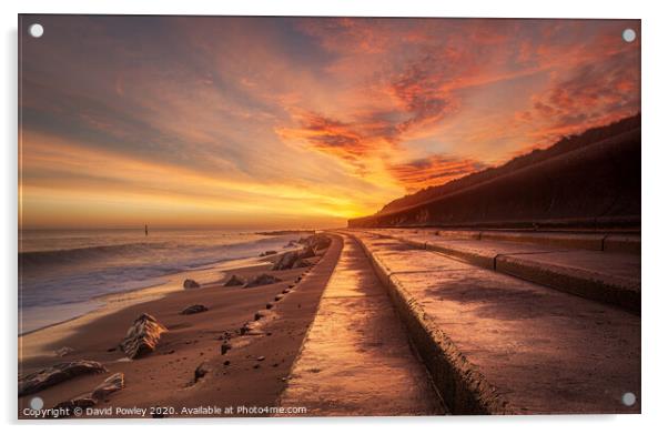 Sunrise Colour Over Cart Gap Norfolk Acrylic by David Powley