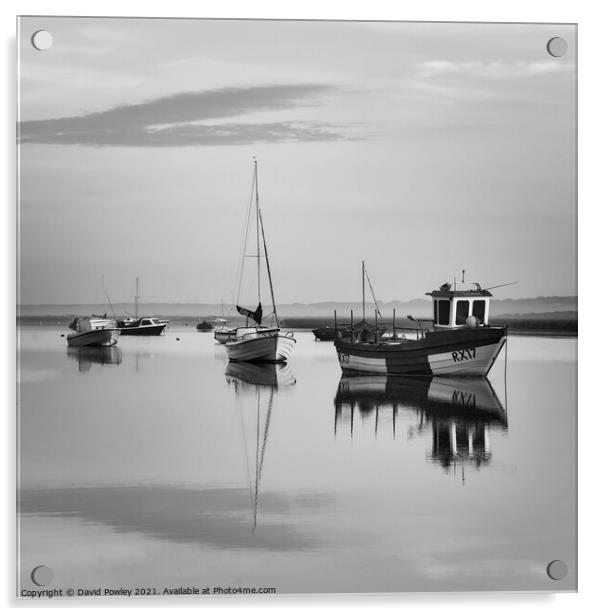 Morning Reflections at Brancaster Staithe Norfolk  Acrylic by David Powley