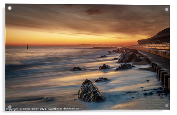 Dawn Light on Cart Gap Beach Norfolk Acrylic by David Powley
