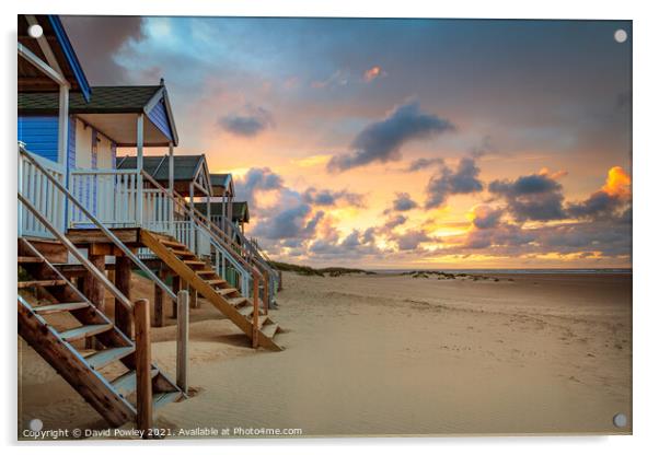 Wells-next-the-sea Beach Sunset Norfolk Acrylic by David Powley