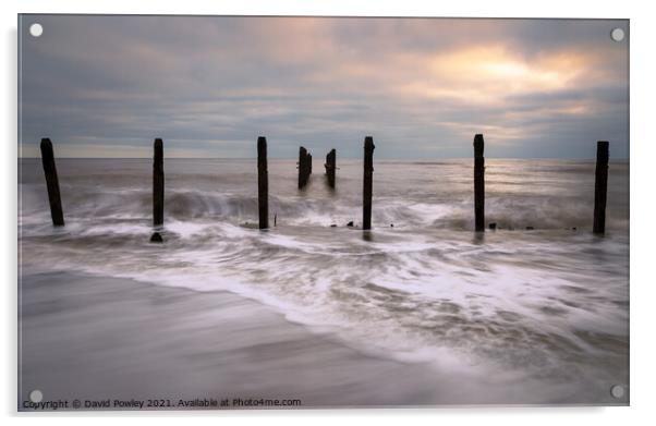 Dawn on the Beach at Happisburgh Norfolk Acrylic by David Powley