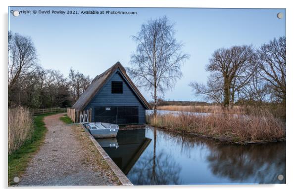 Boathouse At How Hill Norfolk Broads Acrylic by David Powley