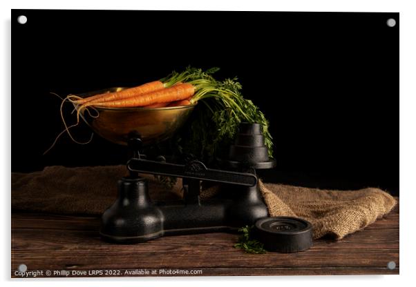 Weighing the carrots Acrylic by Phillip Dove LRPS