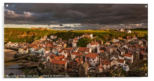 Storm Clouds over Staithes Acrylic by Phillip Dove LRPS