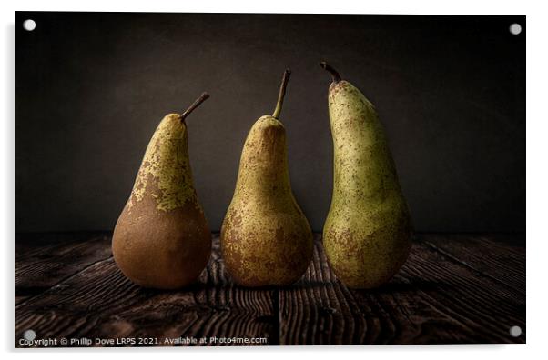Three Pears Acrylic by Phillip Dove LRPS