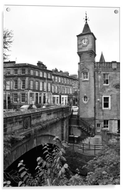 Clocktower and bridge at Stockbridge Acrylic by Theo Spanellis