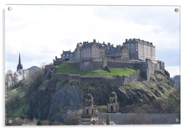 Edinburgh Castle Acrylic by Theo Spanellis